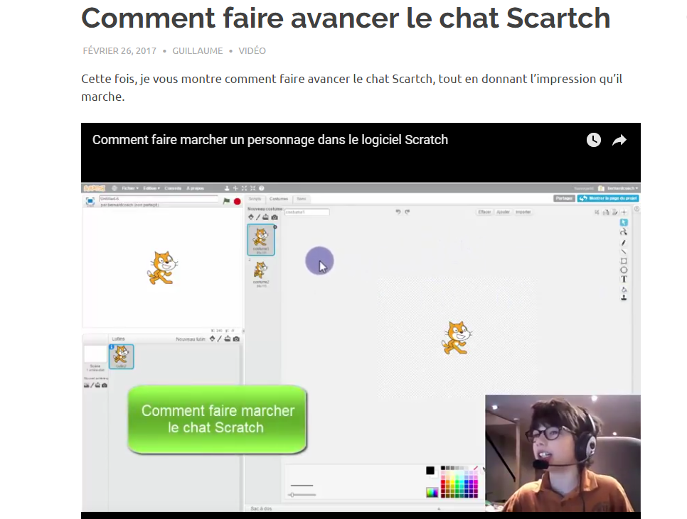 Comment Faire Avancer Le Chat Scratch Guillaume Et Nicolas Geeks Juniors